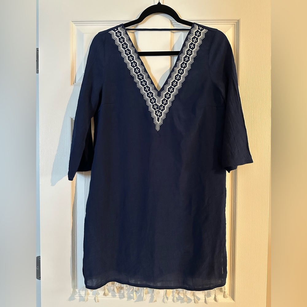 Kona Sol Navy and White Swim Coverup